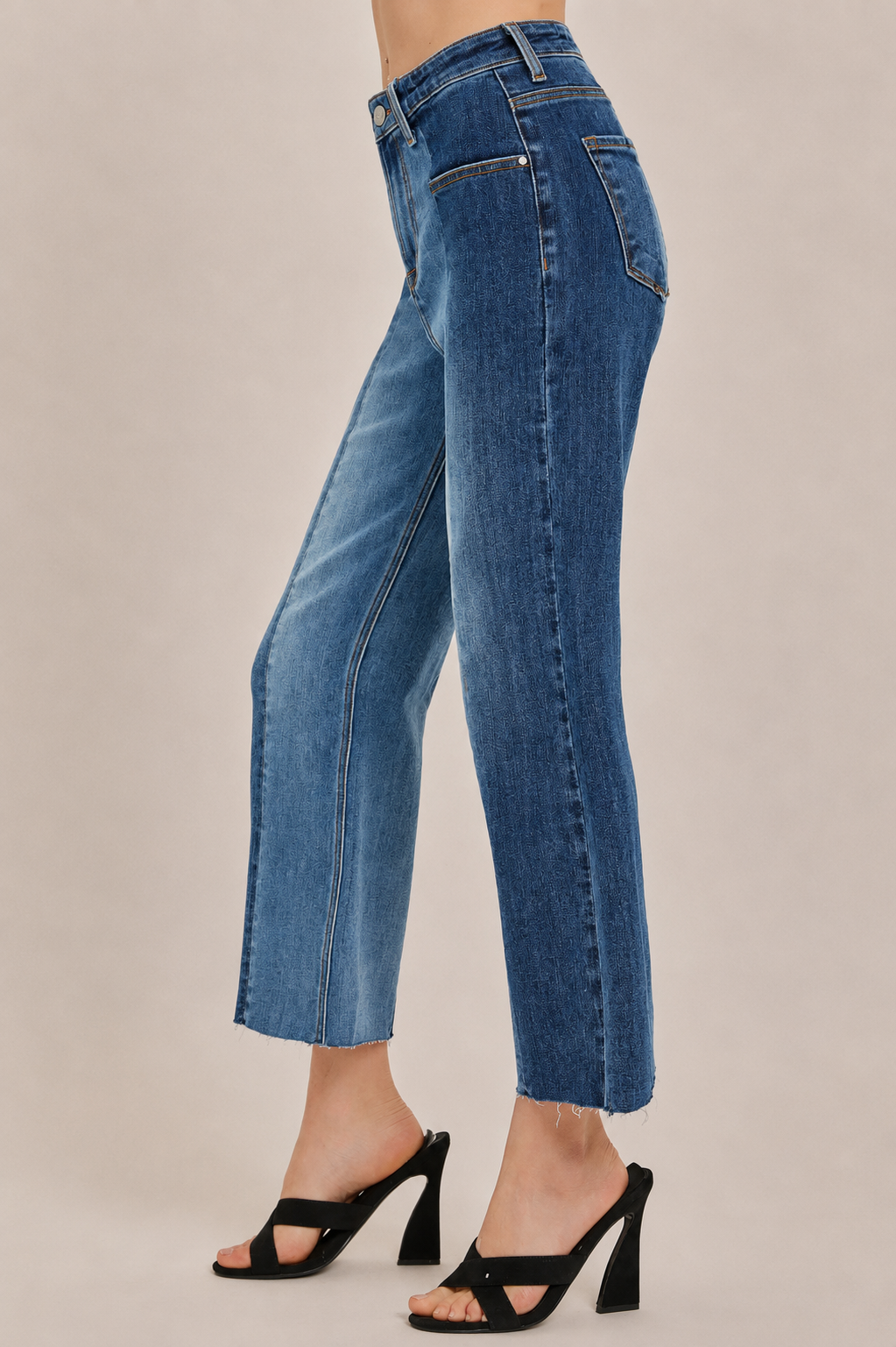 Jean Bicolore Taille Haute