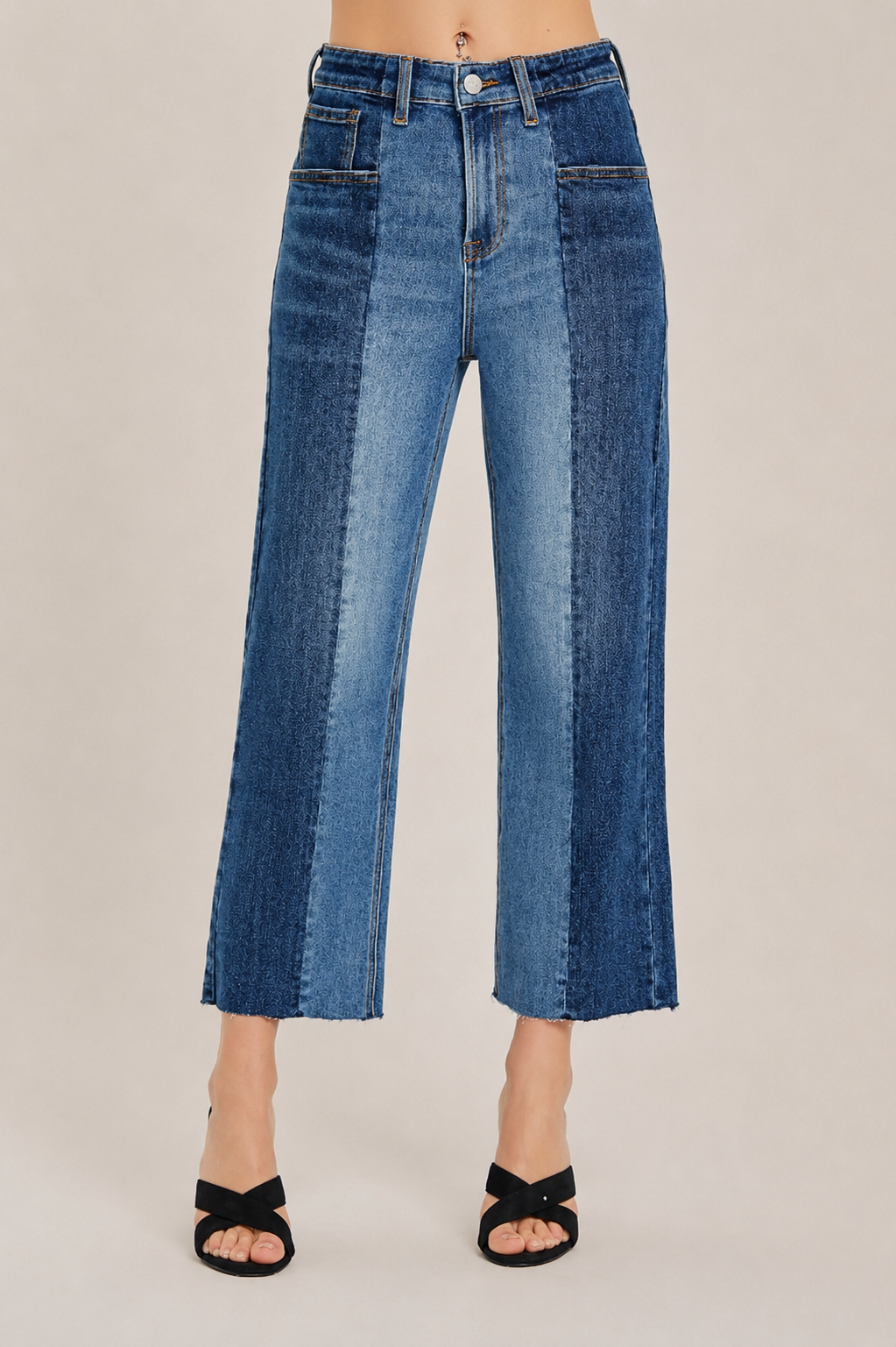 Jean Bicolore Taille Haute